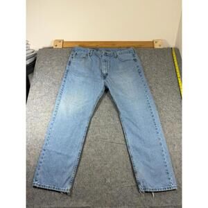 Levi's Men's Jeans Zip Cotton Blue Size 40x30 Solid 505 Regular Straight Denim